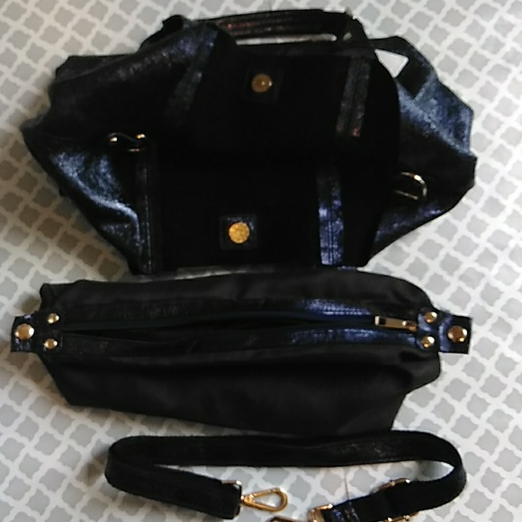 H2Z BAG BLUE METALLIC LEATHER TOTE WOMAN'S - Picture 7 of 8